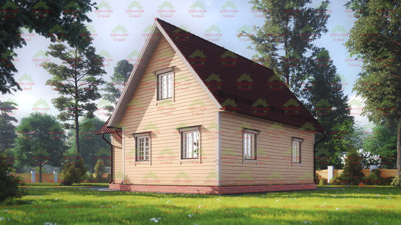 Дом из бруса 9*9 м. "Светогорск". Дом из бруса. Ракурс 4.